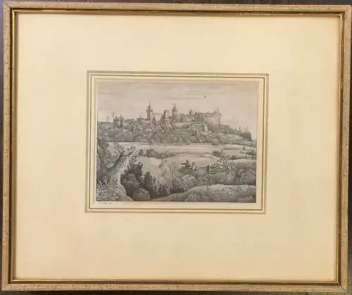Radierung Nürnberg „Die Burg von der Mitternacht-Seite“ von J. J. Kirchner, 1822