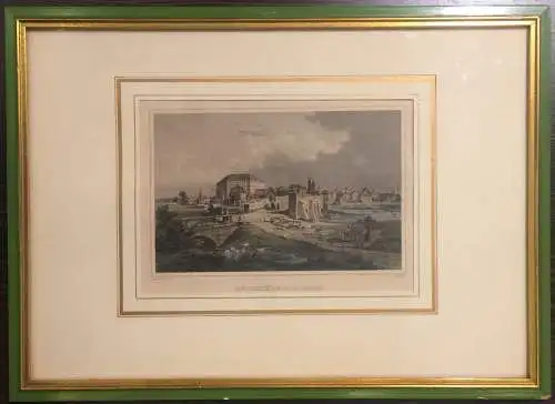 Colorierter Stahlstich „Höchstädt A.D. Aisch“ von J. M. Kolb, C. A. Lebsché,