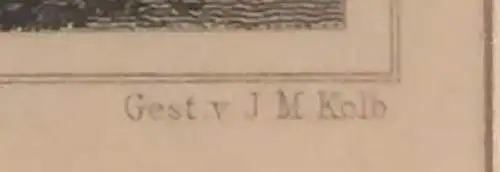 Colorierter Stahlstich „Höchstädt A.D. Aisch“ von J. M. Kolb, C. A. Lebsché,