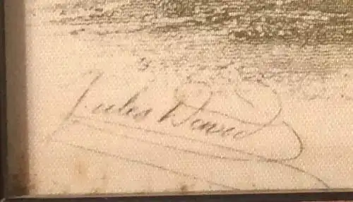 Colorierte Lithographie auf Seide Modedarstellung von Jules David