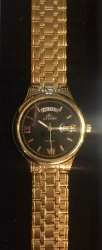 Runde vergoldete Quarz Herrenarmbanduhr „ASTRON“ von SPLENDOR