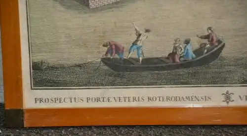 Kupferstich,koloriert,18.Jhdt,Hafen v.Rotterdam,gerahmt, 