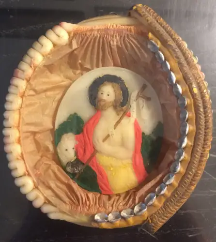 Alter Wachsstock mit der Figur des Heiligen Nepomuk, Anfang 20. Jahrhundert