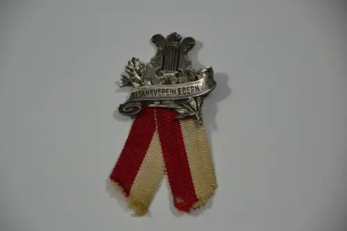 Anstecker, Abzeichen, Harfe, Gesangsverein Ebern, versilbert
