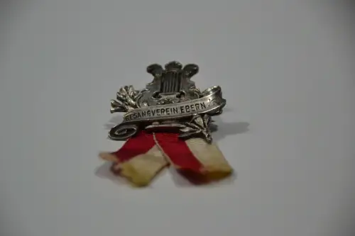Anstecker, Abzeichen, Harfe, Gesangsverein Ebern, versilbert