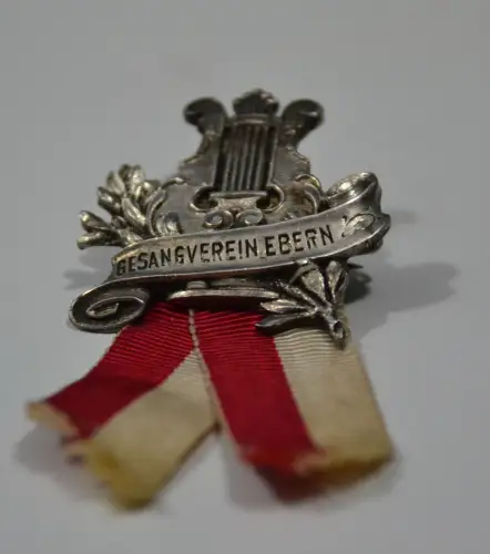 Anstecker, Abzeichen, Harfe, Gesangsverein Ebern, versilbert