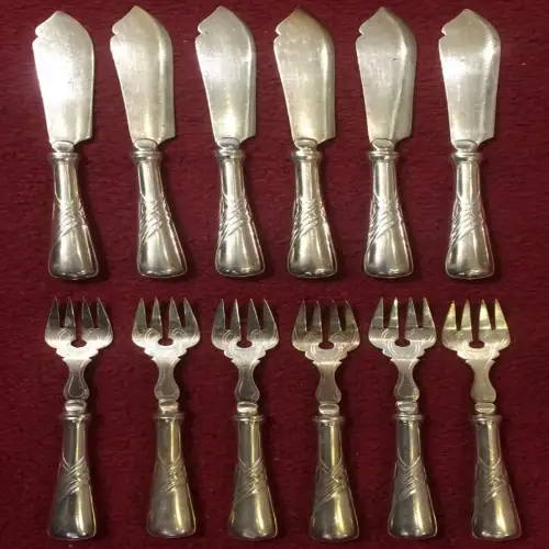 12-teiliges versilbertes Fischbesteck von WMF