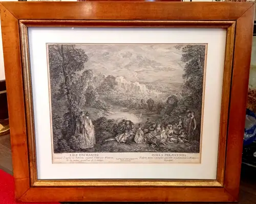 "J'lle Enchantée" Stich nach einem Gemälde von Watteau