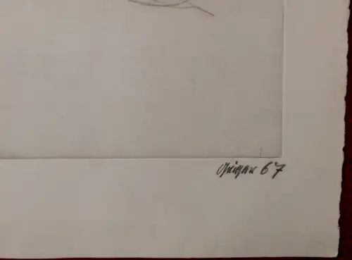 Radierung von Willi Geiger, 1967, signiert, 20/XX