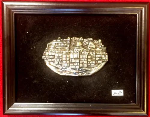 Relief von Jerusalem aus Sterling-Silber, Firma Ben-Zion