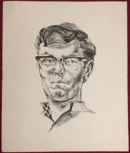 Bleistiftzeichnung Portrait eines unbekannten Mannes von Sven Roland Hooge