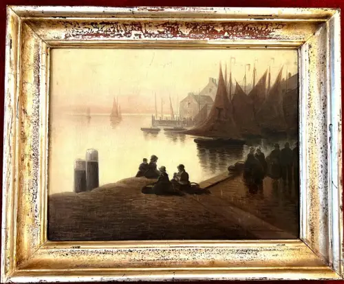 Gemälde, Öl auf Leinwand,Künstler : unleserlich signiert, gerahmt,wohl Bretagne