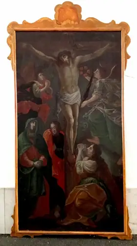 Gemälde,Öl auf Leinwand,Kreuzigung Christi,wohl 18. Jhdt.gerahmt