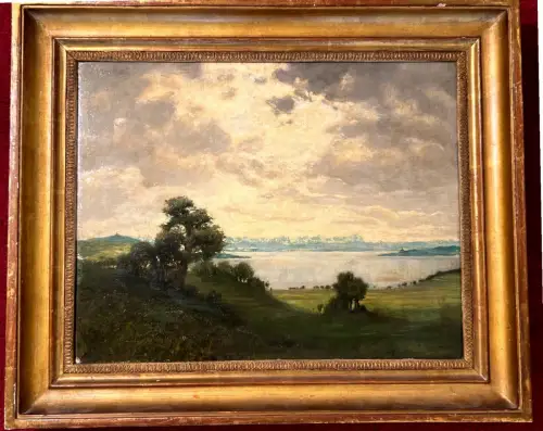 Gemälde, ÖL a. Malerpappe ,gerahmt,sign : H.Gradl,Ammersee