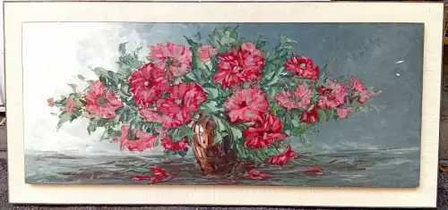 Ölbild/Gemälde, Blumen Stilleben, signiert-Franzin, gerahmt,