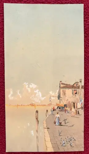 Aquarell, rückseitig bez.,  Johanna Bonz, Venedig,Giudecca, 17cm  x 32,5 cm