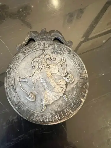 Medaille,Zink,Fasching,Narrhalla,1949, Geg. v. Josef I. Prinz v. Juwelien,besch.