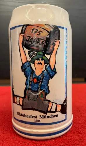 Bierkrug, Oktoberfest 1985,Steingut, 1 Liter