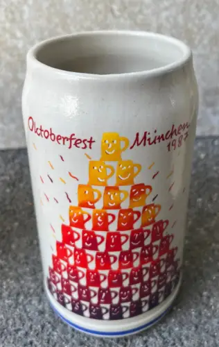 Bierkrug, Oktoberfest 1987, offizieller Original, Steingut
