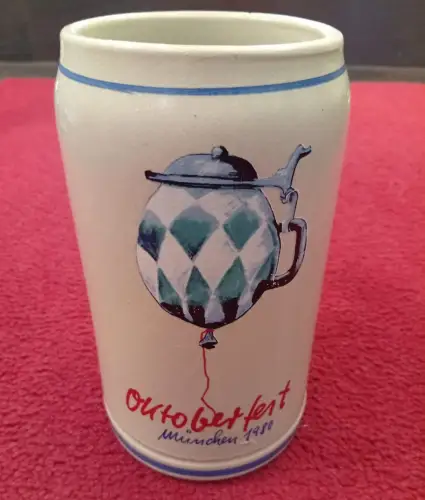 Bierkrug, Oktoberfest 1980, offizieller Original, Steingut, 1 Lit, Rastal,