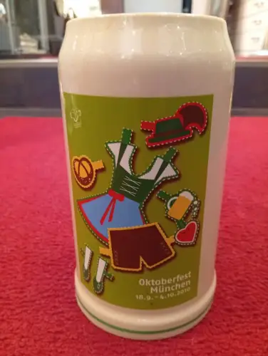 Bierkrug, Oktoberfest 2010, offizieller Original, Steingut, 1 Liter, Rastal