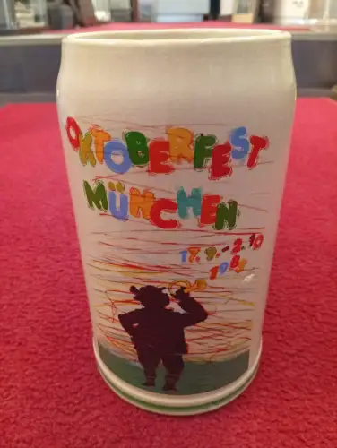 Bierkrug, Oktoberfest 1983, offizieller Original-Steingut, 1 Liter, Rastal,