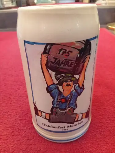 Bierkrug, Oktoberfest 1985, offizieller Original, Steingut, 1 Liter, Rastal,