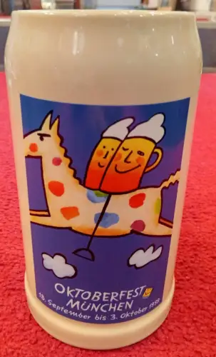 Bierkrug, Oktoberfest 1999, offizieller Original, Steingut, 1 Liter, Rastal,