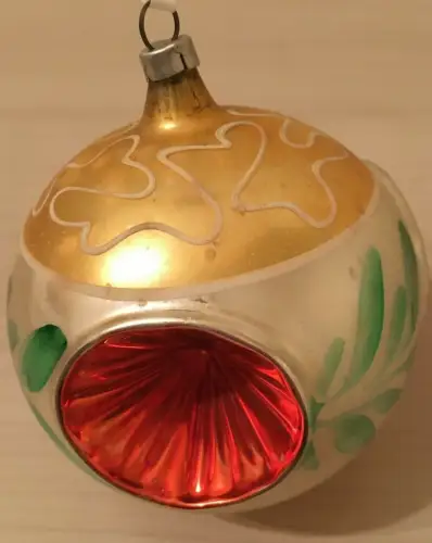 Baumschmuck,Weihnachten, Kugel, mehrfarbig, bemalt,Glas,ca.1960,zum Aufhängen