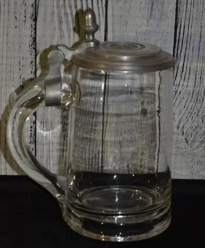 Bierkrug 0,5 Liter, Zinndeckel,ca.1820, beschädigt,(siehe Foto)