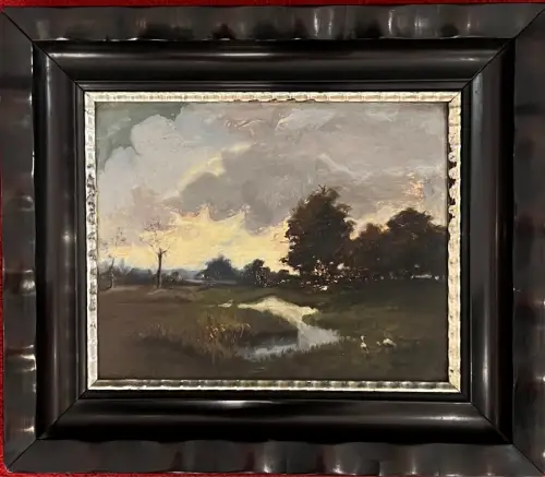Gemälde,Öl auf Leinwand,Landschaft,ev.  A. Zimmermann, 36,5 cm x 31,5 cm mit R.