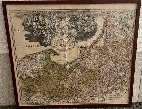 Landkarte,Kupferstich,Regnum Borussiae,J.B. Homann,1720,gerahmt, 61 x 54cm