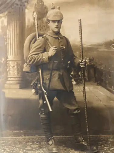Fotografie auf Karton, Militaria, erste Weltkrieg, deutscher Soldat,Uniform