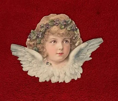 Glanzbild, Oblate, Engel, 17 x 24 cm, um 1930