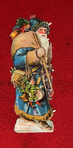 Glanzbild, Oblate, heiliger Nikolaus , um 1930, 32 cm x 11 cm