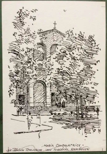 Santa Maria Consolatrice al Tiburtino - Original-Tusche-Zeichnung