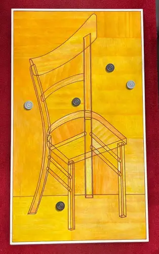 Gemälde, Öl auf Hartfaser, Michael Haussmann, "Zwickmühle", 1992