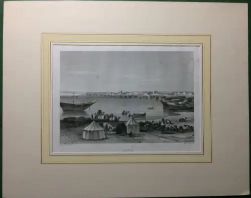 Stahlstich SUEZ im Passepartout