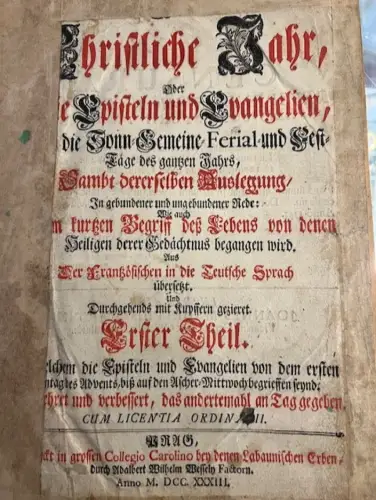 Das christl. Jahr, Die Epistel u. Evangelien, 6.Teil, 1733, ca.100 Kupferstiche