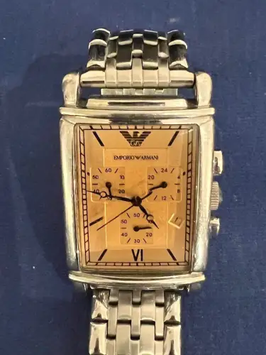 HAU.Herren, Stahl,Emporio Armani, AR-0285, Quarz,  gebraucht