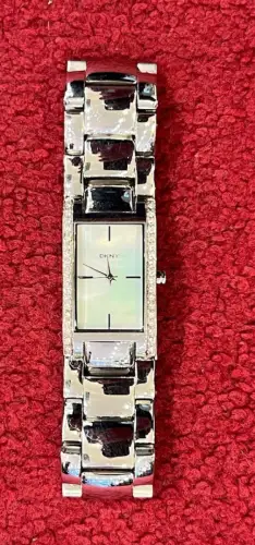 Damenarmbanduhr, DKNY, Quartz, rechteckig, Stahl, Stahlarmband