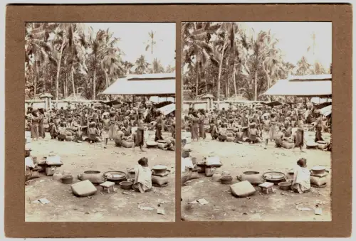 Original-3D/Stereophotographie Markt auf Bali, August 1913