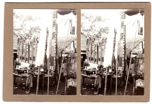 Original-3D/Stereophotographie Tempelfest auf Bali, August 1913