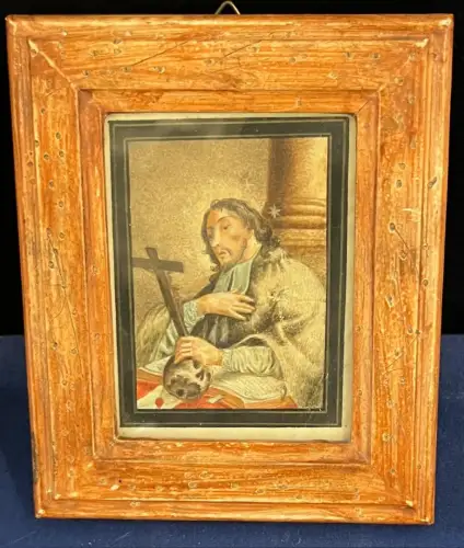 Ikonographie, Original, Johannes Nepomuk, klein, gerahmt, 18. Jahrhundert