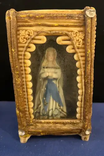 Wachsstöckl, ev. Hl. Barbara, 19. Jahrhundert, Höhe ca. 14 cm