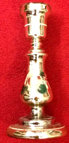 Antiker bemalter Kerzenleuchter aus Bauernsilber