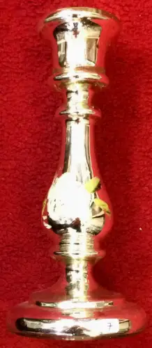 Antiker bemalter Kerzenleuchter aus Bauernsilber