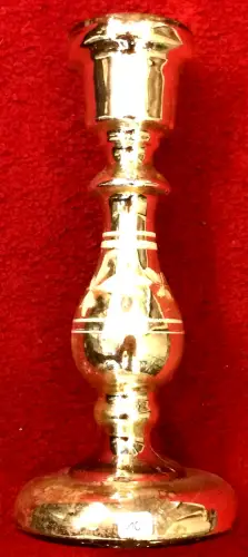 Antiker bemalter Kerzenleuchter aus Bauernsilber