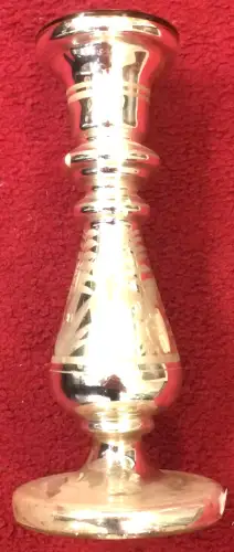 Antiker bemalter Kerzenleuchter aus Bauernsilber