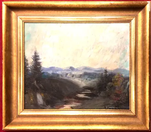 Ölgemälde Gebirgslandschaft, signiert, gerahmt